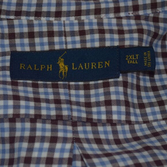 RALPH LAUREN Men's Sz 2XLT Plaid Button Front Shirt - Picture 2 of 7